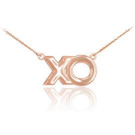 14K Rose Gold "XO" Hugs & Kisses Necklace