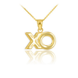 Polished Gold "XO" Hugs & Kisses Pendant Necklace