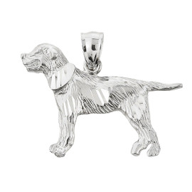 Sterling Silver Diamond Cut Greater Swiss Mountain Dog Pendant