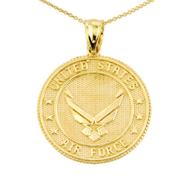 US Air Force Gold Coin Pendant Necklace