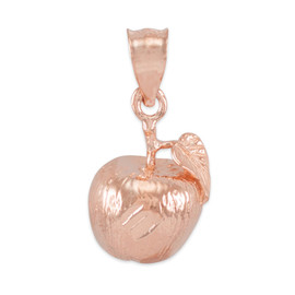 Rose Gold Apple Charm Pendant Necklace