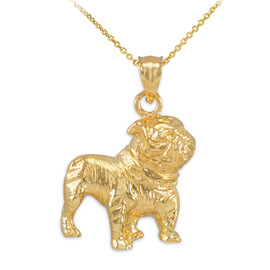 Gold Bulldog Pendant Necklace