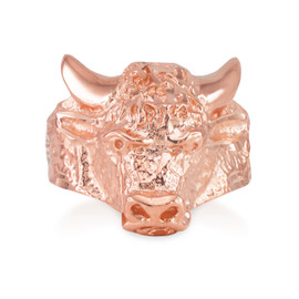 Rose Gold Bull Taurus Ring (Large)