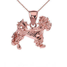 Rose Gold Terrier Pendant Necklace