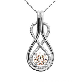 Diamond Infinity Rope White Gold Pendant Necklace