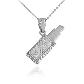 White Gold Lipstick Pendant Necklace