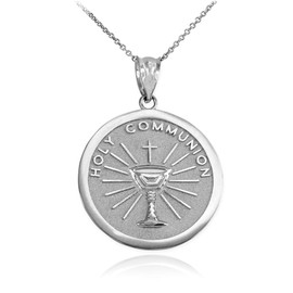 White Gold Holy Communion Pendant Necklace