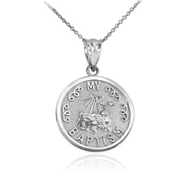 Sterling Silver My Baptism Pendant Necklace