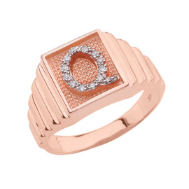 Rose Gold Diamond Initial Q Ring