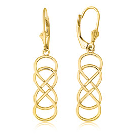 14K Yellow Gold Double Infinity Earring Set