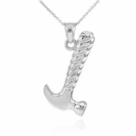 Sterling Silver Hammer Pendant Necklace