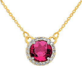 14k Gold Diamond Alexandrite Necklace