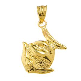 Yellow Gold Clown Fish Charm Pendant