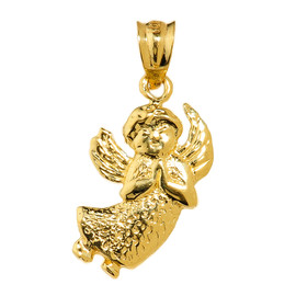 Yellow Gold Angel Charm Pendant