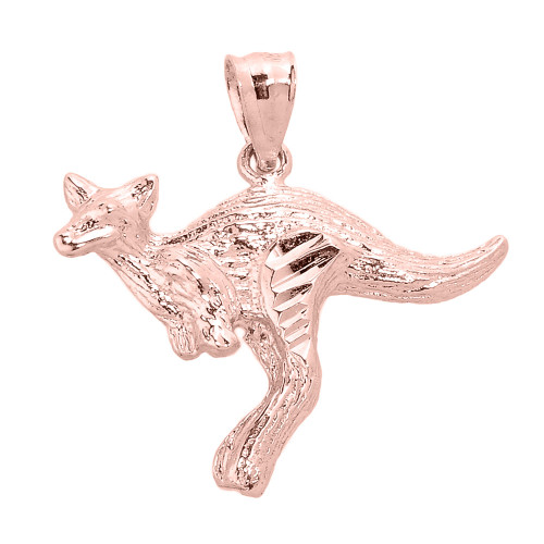 Rose Gold Diamond Cut Kangaroo Pendant