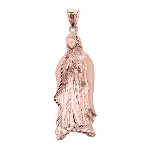 Solid Rose Gold Santa Maria Diamond Cut Charm Pendant