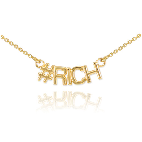 14k Gold #RICH Necklace