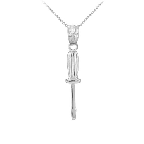 Sterling Silver Screwdriver Pendant Necklace