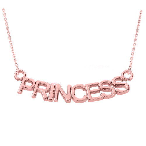 14K Rose Gold  "PRINCESS" Pendant Necklace