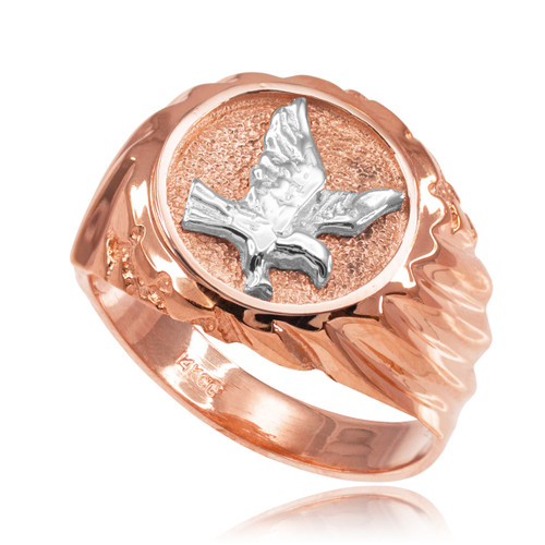 Rose Gold American Eagle Men's Ring