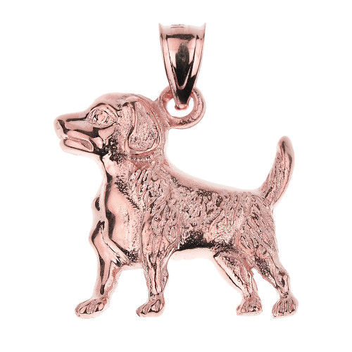 Rose Gold Beagle Dog Pendant Necklace