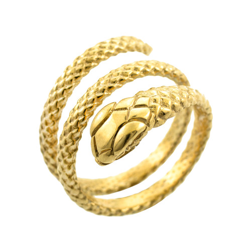 Solid Gold Rolling Snake Ring
