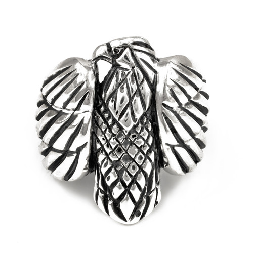 Oxidized Sterling Silver Men's Eagle Ring