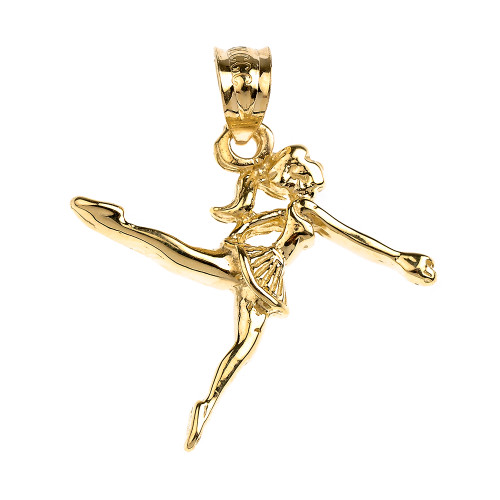 Gold Ballerina Dancer Pendant Necklace