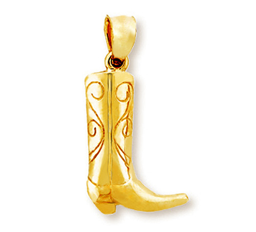 Yellow gold cowboy boot pendant.