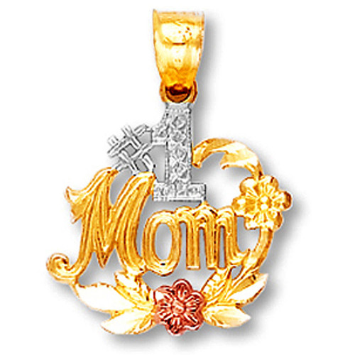 Tri-Tone Gold #1 Mom Pendant