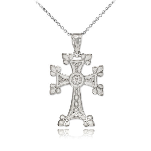 Sterling Silver Orthodox Cross Pendant Necklace