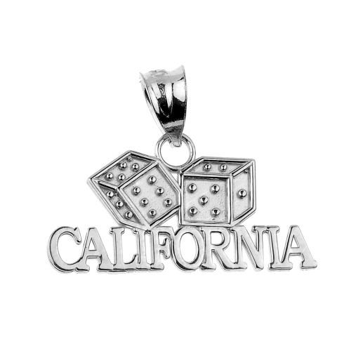 Sterling Silver CALIFORNIA Dice Pendant