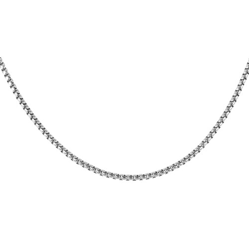 Sterling Silver 30 Inch Italian Round Box Link Chain 2.4 mm