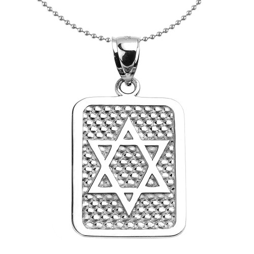 Sterling Silver Star of David Engravable Pendant Necklace