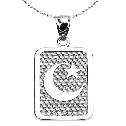 Sterling Silver Crescent Moon Engravable Pendant Necklace