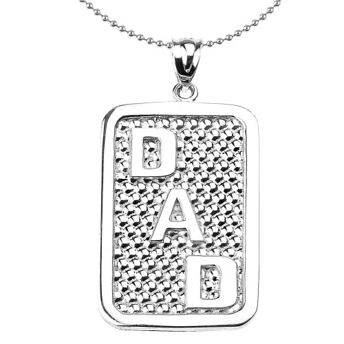 Sterling Silver "DAD" Engravable Pendant Necklace