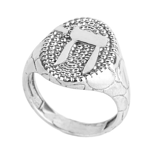 Sterling Silver Chai Men's Ring