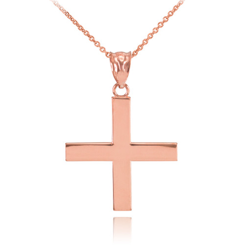 Rose Gold Greek Cross Pendant Necklace