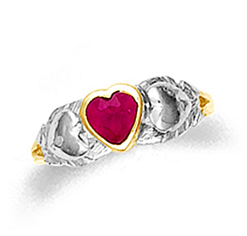 Gold Baby Two-Tone Ruby Ring