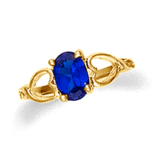 Baby Sapphire Ring with Hearts