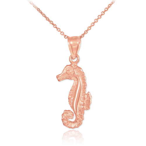 Rose Gold Seahorse Charm Necklace