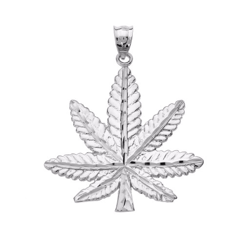 Sterling Silver Marijuana Leaf Cannabis Charm Pendant