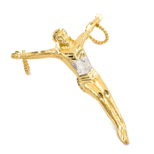 Gold Crossless Crucifix Large Pendant