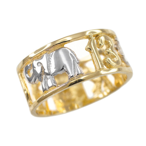 Two-tone Gold Lucky Ring