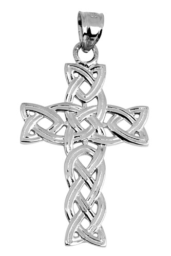 White Gold Celtic Trinity Cross Pendant from CladdaghGold.com - image