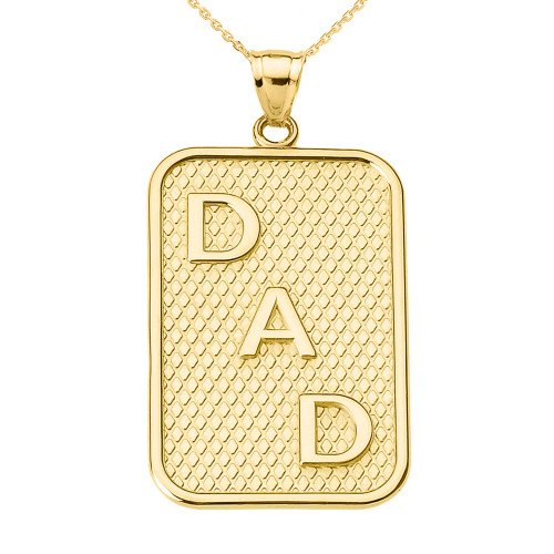 Yellow Gold "DAD" Pendant Necklace