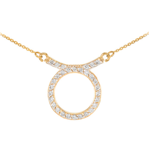 14K Gold Taurus Zodiac Sign Diamond Necklace