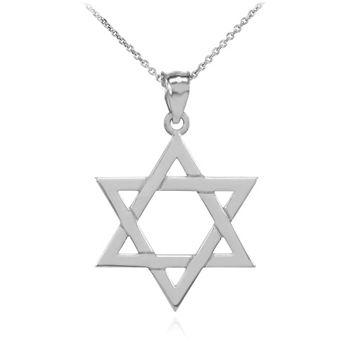 925 Sterling Silver Jewish Star of David Charm Pendant Necklace (Small)