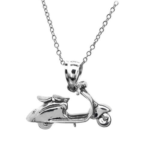 Sterling Silver Scooter Pendant Necklace