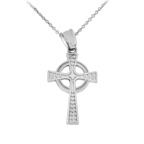 Silver Celtic Cross Pendant Necklace